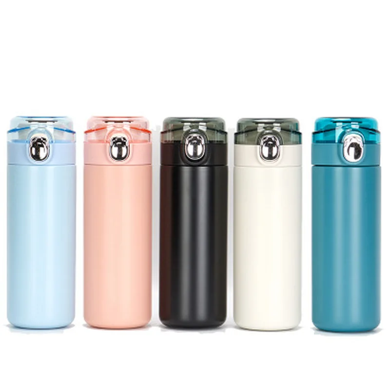 Новый прыгающий термос с одной кнопкой бутылка чашка фляжка из нержавеющей стали