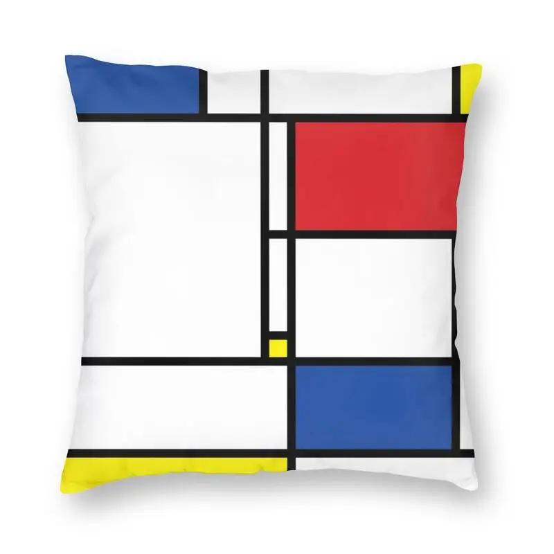 Piet Mondrian Abstract Art Cushion Cover Minimalist De Stijl Geometric ...