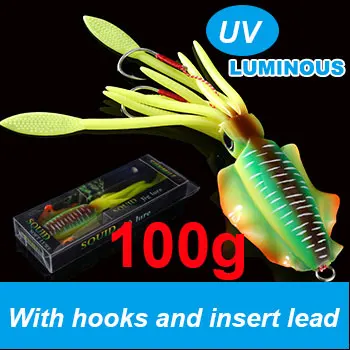20cm100g SUNMILE Рыбалка мягкие приманки 20 г/60 г/80 г/100 г/120 г/150 г 15cmm/20 см Световой/УФ-приманок рыболовных приманок для рыбалки в море воблер - Цвет: 20cm100g