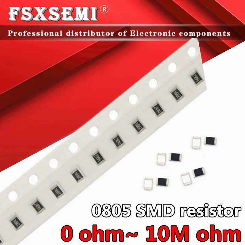 100 шт. 0805 SMD 1/8 Вт чиповый резистор 0R ~ 10M Ом 0 10R 100R 220R 330R 470R 1K 4 7 K 10K 47K 100K 10 330 470 |