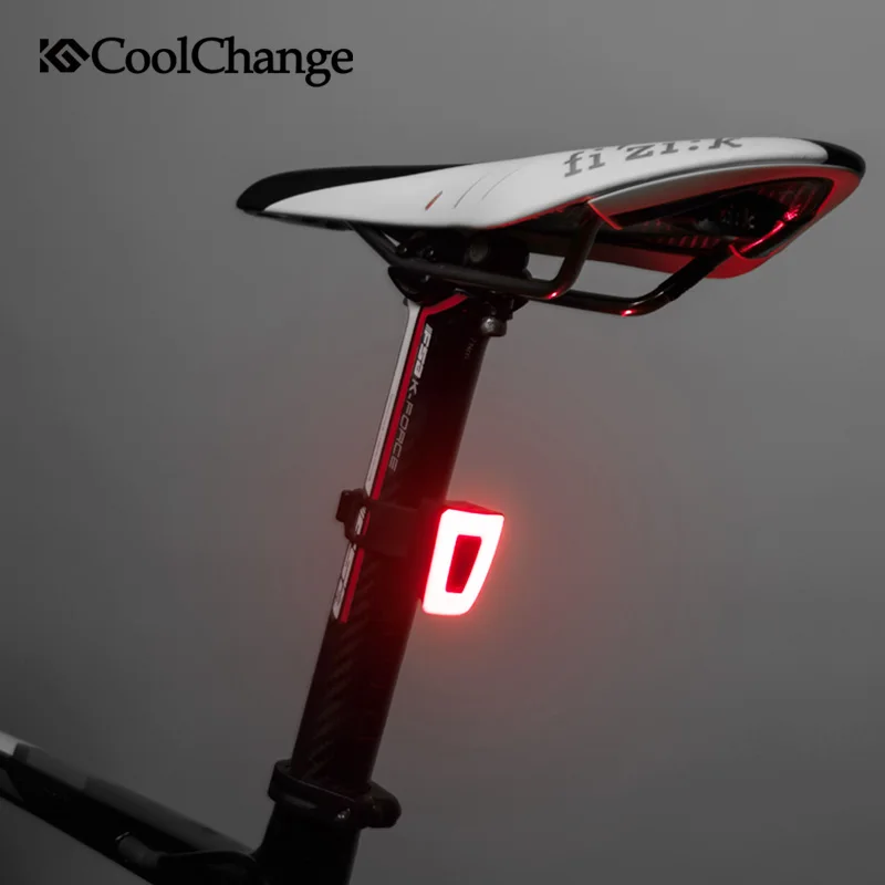 Top CoolChange Bicycle Light Multifunctional Ultralight USB Chargable Cycling Helmet Bike Rear Light Safety Night Bike Accessories 0