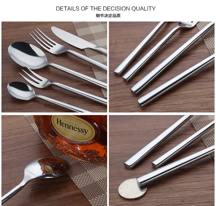 Thick Stainless Steel Steak Knife, Fork And Spoon Tableware Set Western Food Hotel Tableware Set Promotional Wholesale Manufactu