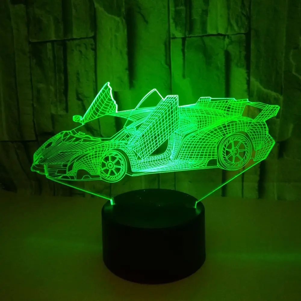 

Creative Sports Car 3D Small Table Lamp Advertisement Creative Gifts 3D Visual Lamp Colorful Touch Switch Desktop Small Night La