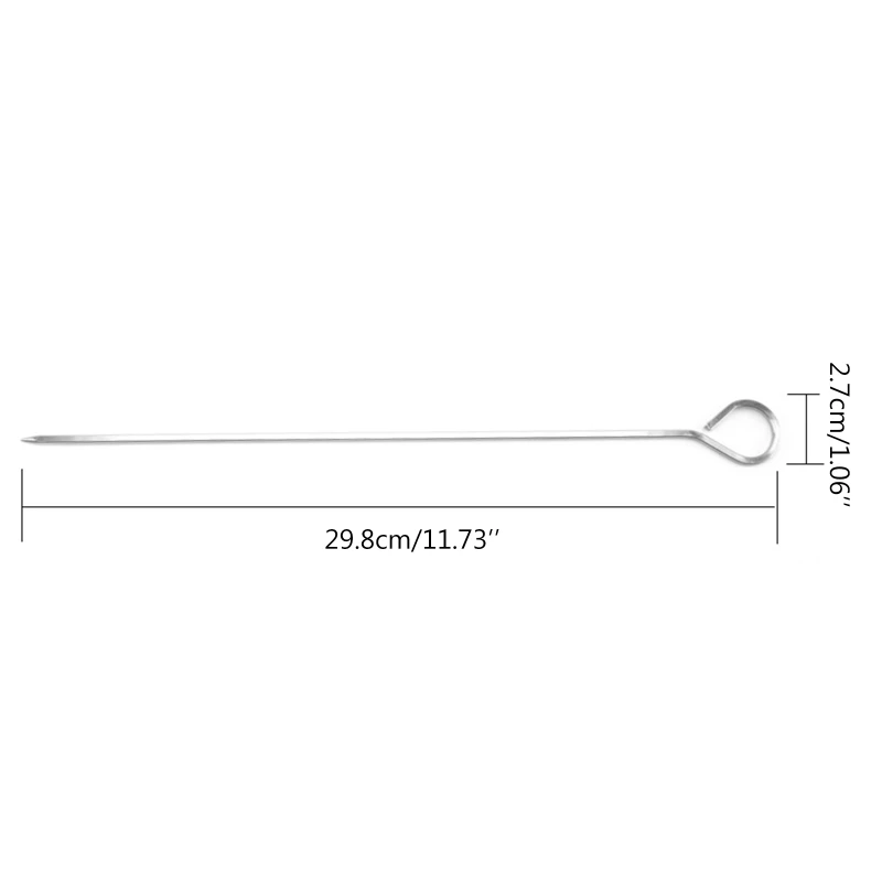 6-piece Set Of Stainless Steel Barbecue Rods For Outdoor Picnics Reusable And Easy-to-clean Barbecue Supplies