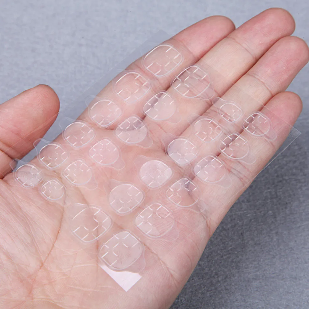 

10 Sheets / 240pcs Transparent Adhesive Tapes Nail Art DIY Stickers Double-sided Nail Tapes False Nail Tips Extension Tools