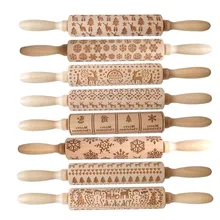 Рождественская рельефная Скалка Выгравированная резная деревянная выпечка печенье, фондан, пирог тесто ролик олень; Снежинка