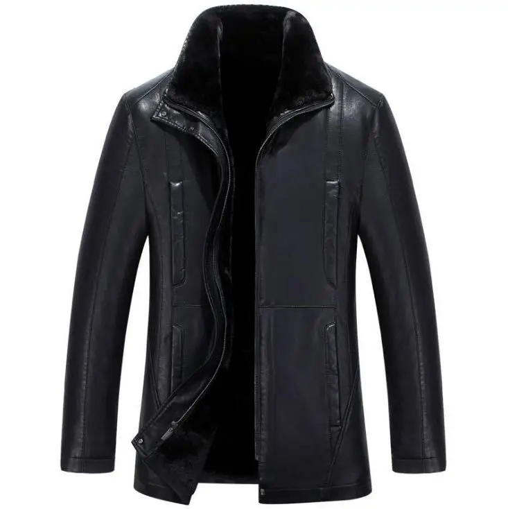 

Распродажа, бесплатная доставка, популярная зимняя толстая одежда, повседневная Флокированная куртка, Мужская одежда, кожаные куртки, мужское меховое пальто