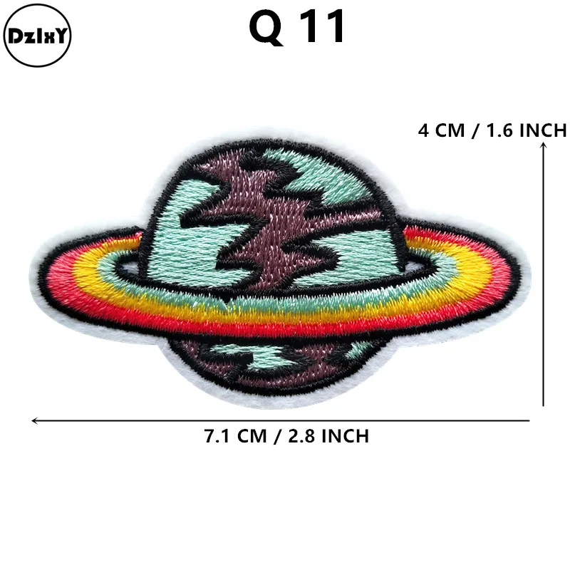 1-PCS-Q-11 46 различных стилей) животные Parches вышивка железа на патчи для одежды DIY продукты полосатая одежда НЛО Наклейки Аппликации - Цвет: 1-PCS-Q-11