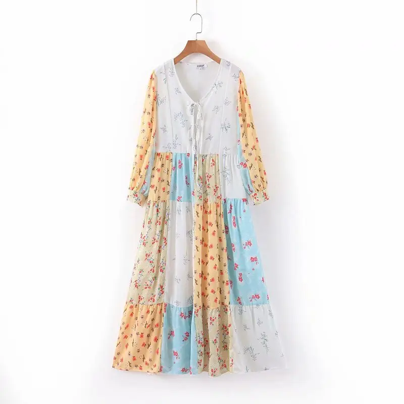 6621 женское новое платье с принтом на шнуровке длинное vestidos de verano лето | Женская