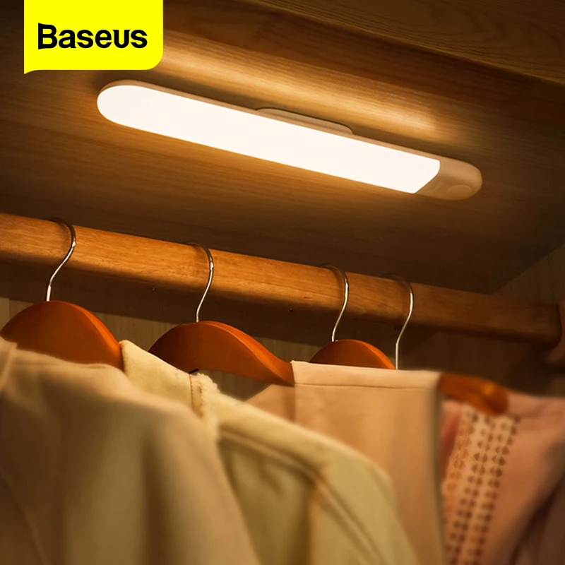 Baseus Under Cabinet Light PIR Motion Sensor Human Induction Cupboard Wardrobe Lamp Smart LED Closet Light For Kitchen Bedroom|Under Cabinet Lights| - AliExpress