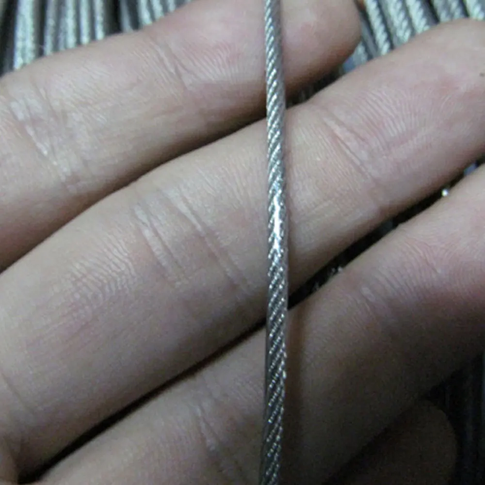Cavo D'Acciaio Inox 304 Rivestito PVC Trasparente - 2mm Di Spessore - Per Sartiame