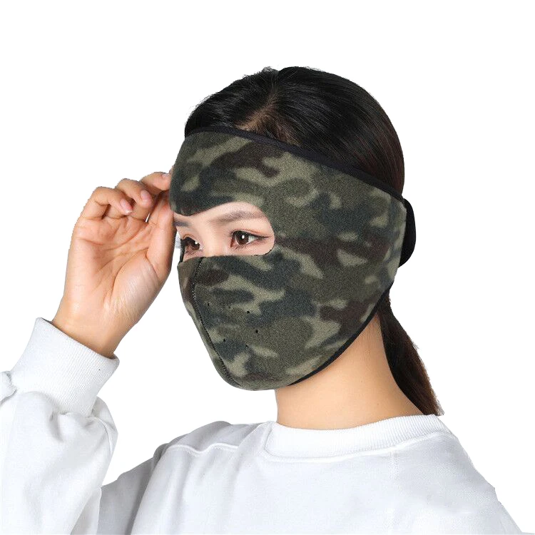 Camo Унисекс зимняя флисовая велосипедная маска для лица для улицы, маска для лица, теплая Ветрозащитная маска для езды на лыжах, велосипеде, мотоцикле, велосипедная маска, головной убор - Цвет: Camo