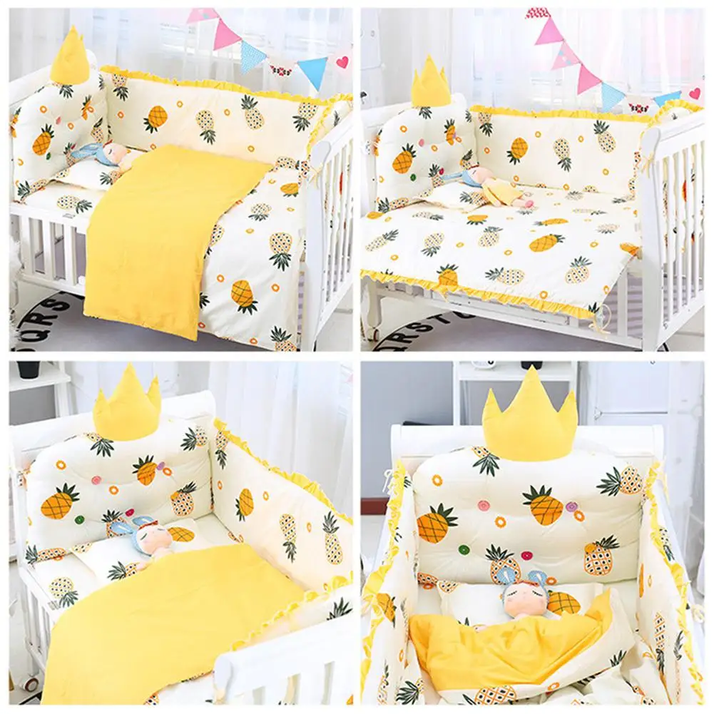 Kidlove/Комплект постельного белья из хлопка для детской кроватки, 7 шт., Комплект постельного белья с рисунком из мультфильма, 120x65 см