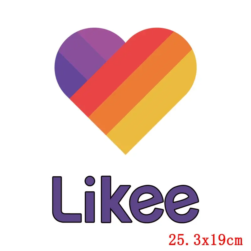Термонаклейка Likee App аппликация на одежду Радужное сердце логотип патчи