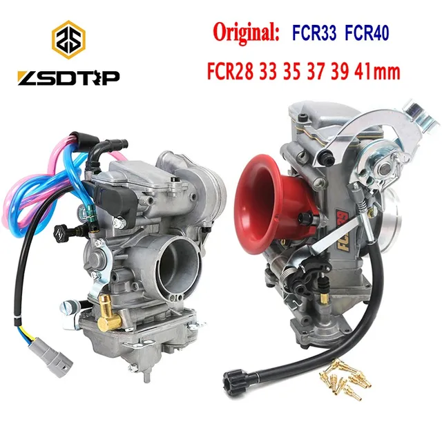ZSDTRP FCR28 31 33 35 37 39 40 41 مللي متر كيهين FCR المكربن FCR39 ل CRF450/650 FS450 Husqvarna450 KTM سباق موتور إضافة الطاقة 30%