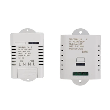 

2 Set 2.4G Wifi Smart Switch Relay Tuya Smart Life App Wireless Remote Control Works-10A & 16A