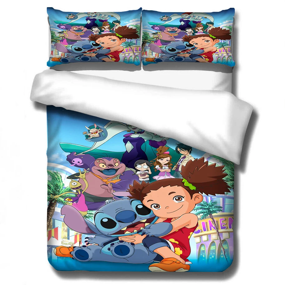 3D Cartoon Anime Bedding Set Quilt Cover Children Boys Girls King Bed Quilt Cover Double Bedroom Decoration (5)