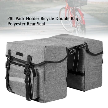 

28L Bicycle Double Bag Pannier Pack Waterproof Large Capacity Mountain Road Bike Saddle Rear Seat Holder Polyester Carrier