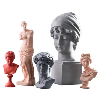 

North Europe Morandi Resin Plaster Head David Venus Sketch Figure Sculpture Decoration Art Decoration