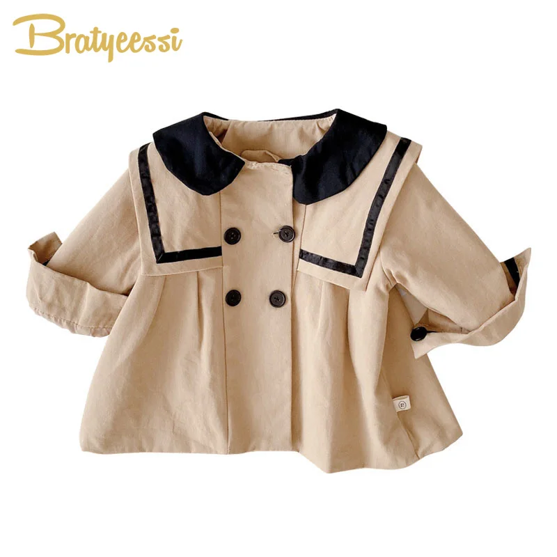 

New Kids Trench Coat for Girls Cotton Autumn Kids Jacket Children Outwear Baby Girl Clothes Windbreaker Jackets for Girls