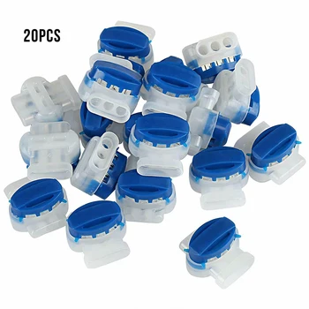 

20pcs Electrical Wire Connector Terminals Block Plug-in 314 Blue Wiring Sub, 3 Hole Terminal Type Wiring Cable Wire Terminator