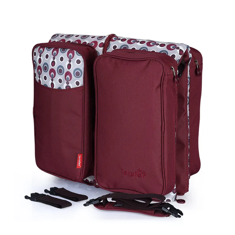 red CYSINCOS Multi-function Portable Folding Baby Travel Crib Bed Two Using Mummy Packing Bag For Newborns Outdoors Baby Carry Cot - Цвет: red