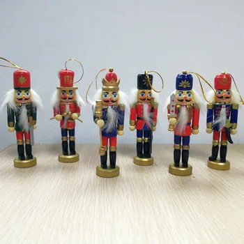 

Figurines Miniatures Crafts Handmade Painted Nutcracker Puppets Home Decor 6 Pcs Wood Innovative Gift Nutcracker