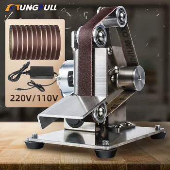 TUNGFULL Mini Belt Grinding Machine Tool Sharpening Machine Sanding Grinding Electric Sander Home Diy Polisher Machine