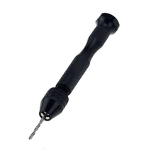 1Set Mini Black Twist Drill Bit Micro Aluminum Hand Drill Bit Keyless Chuck Reamer Hand Twist Drill Clamping