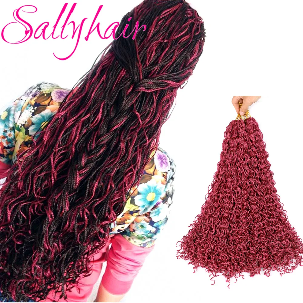Sallyhair Zizi Braids Crochet Box Braids Colored Synthetic Hair Extensions Brown Blonde Grey Crochet Hair 28Strands/Pack