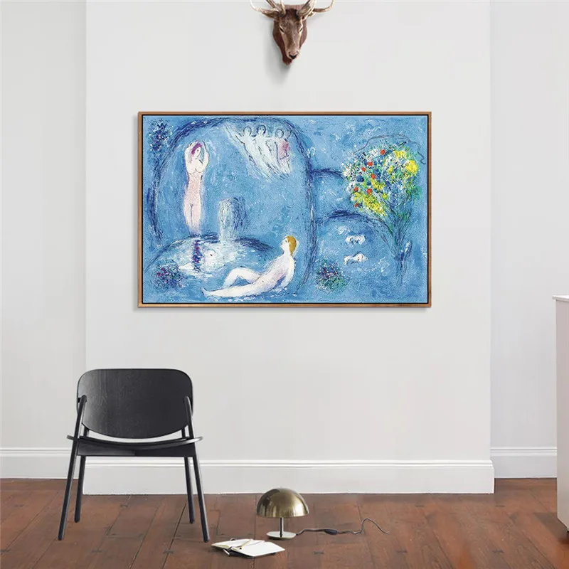 

Bath By Marc Chagall Canvas Painting Wall Art Canvas Wall Pictures For Living Room Drawing Room Home Decor Kitchen Cuadros