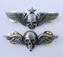  tomwang2012. TWO US MILITARY AIRBORNE SKULL WINGS BADGE PIN INSIGNIA 2.0'' BROOCH-0188 