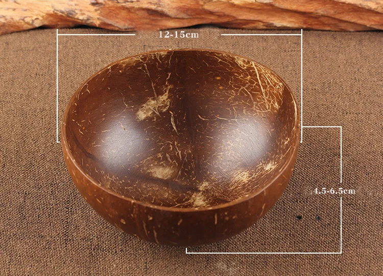 Креативная миска из натурального кокосового дерева, экологичный фруктовый салат, лапша, рисовое мороженое, Деревянная миска, художественное украшение