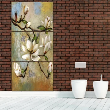 

White lotus oil painting flower poster canvas print living room bedroom hotel wall painting artist home decoration