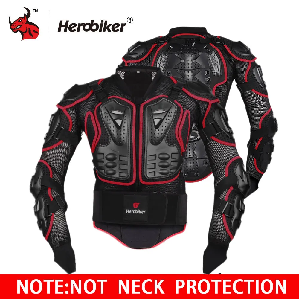 armor red HEROBIKER мотоциклетная куртка мужская мотоциклетная Броня Защита тела Защитное снаряжение для мотокросса мотоциклетная куртка с защитой шеи - Цвет: armor red