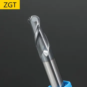 

ZGT Ball Nose End Mill CNC Milling Cutter Alloy Carbide Router Bit Milling Tools HRC50 2 Flute Tungsten Steel Ball Nose Endmill