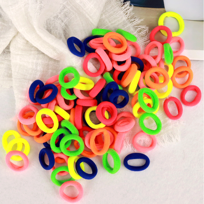 Kid Small Hair Bands Baby Girl Children Headbands Colorful Elastic Hair Tie Nylon Scrunchie Hair Rope 50/100pcs Hair Accessories