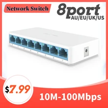 8-Порты и разъёмы быстрому включению 10/100 Мбит/с MiniEthernet переключатель ступицы RJ45 Vlan Настольный сетевой концентратор-переключатель PC коммутатор