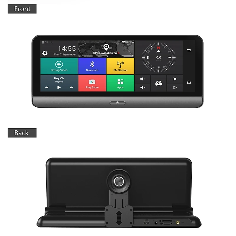  8 Inch Android Auto Dash Cam 4G WiFi ADAS GPS Navig Dual Objektiv 1080P DVR Kamera Recorder