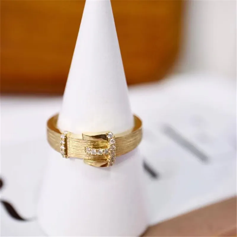 

UBESTNICE модные яркие кольца из желтого золота 18K AU750 с натуральным бриллиантом и матовым покрытием, ювелирные украшения из драгоценных камней