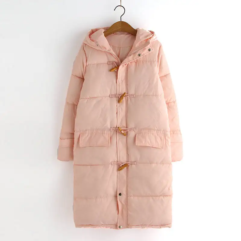 Пуховая хлопковая теплая куртка женская с капюшоном Студенческая Длинная зимняя парка для женщин Толстая зимняя куртка зимняя одежда теплое пальто женские парки C5918 - Color: pink parkas