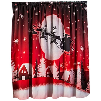 

Christmas Elk Herd Digital Printing Curtains Blackout Printing Tapestry Home Decoration