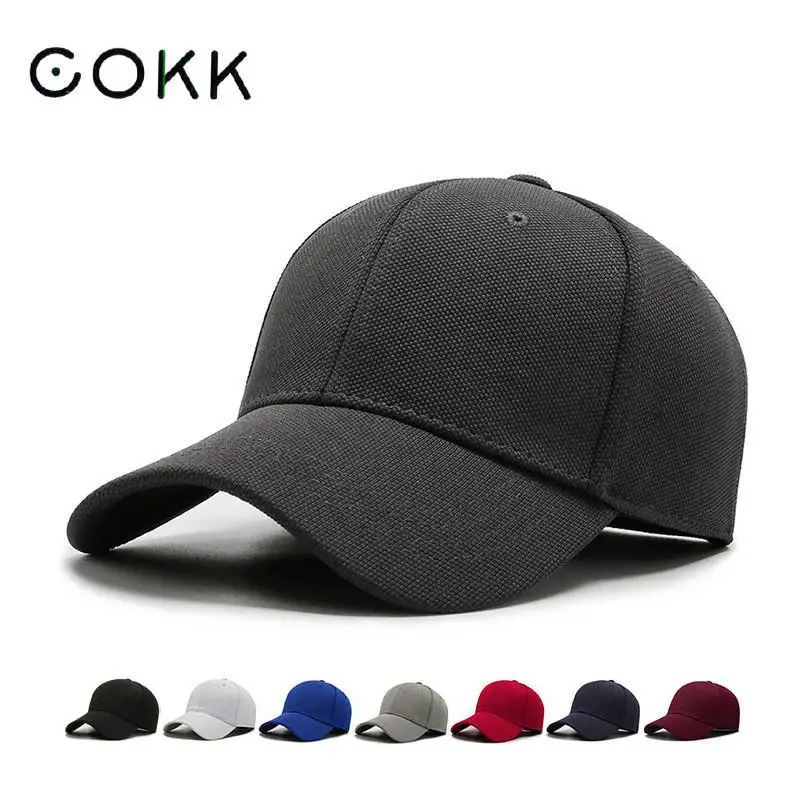 

COKK Cap Men Women Full Fitted Cap Quick Dry Baseball Cap Outdoor Breathable Sport Hat Female Male Sun Hat Solid Sunshade Casual