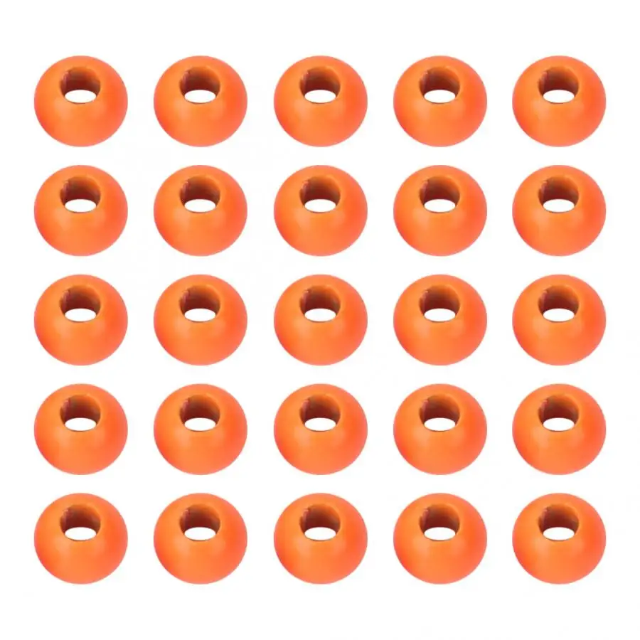 Orange 3.3mm 25 шт вольфрамовые мушки, связывающие бусины в виде голов, нимфатические шарики, материалы для завязывания 2/2. 4/2. 8/3. 3/3. 8/4. 6 мм муха, завязка, вольфрамовая бусины - Цвет: Orange 3.3mm