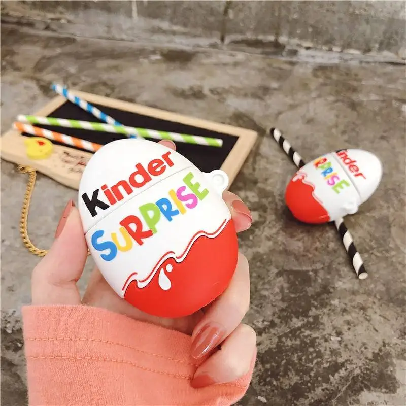 Беспроводной Bluetooth чехол для наушников для AirPods kinder fun eggs 3D Мягкий силиконовый чехол для гарнитуры для Apple Airpods 2 Чехол для наушников