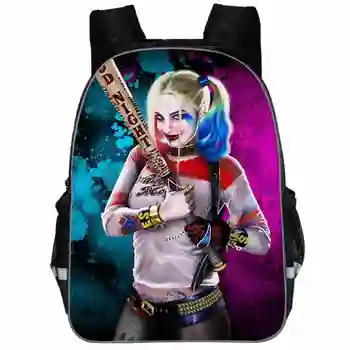 

New Fashion 3D Printing Suicide Squad Baby Girls School Backpack Kids Knapsack Harley Quinn Children Schoolbag for Kindergarten