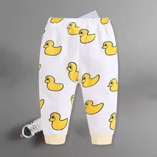 Милые штанишки для малышей; леггинсы из хлопка для маленьких девочек; длинные штаны с рисунком для маленьких мальчиков; пижамные штаны для новорожденных; одежда для малышей