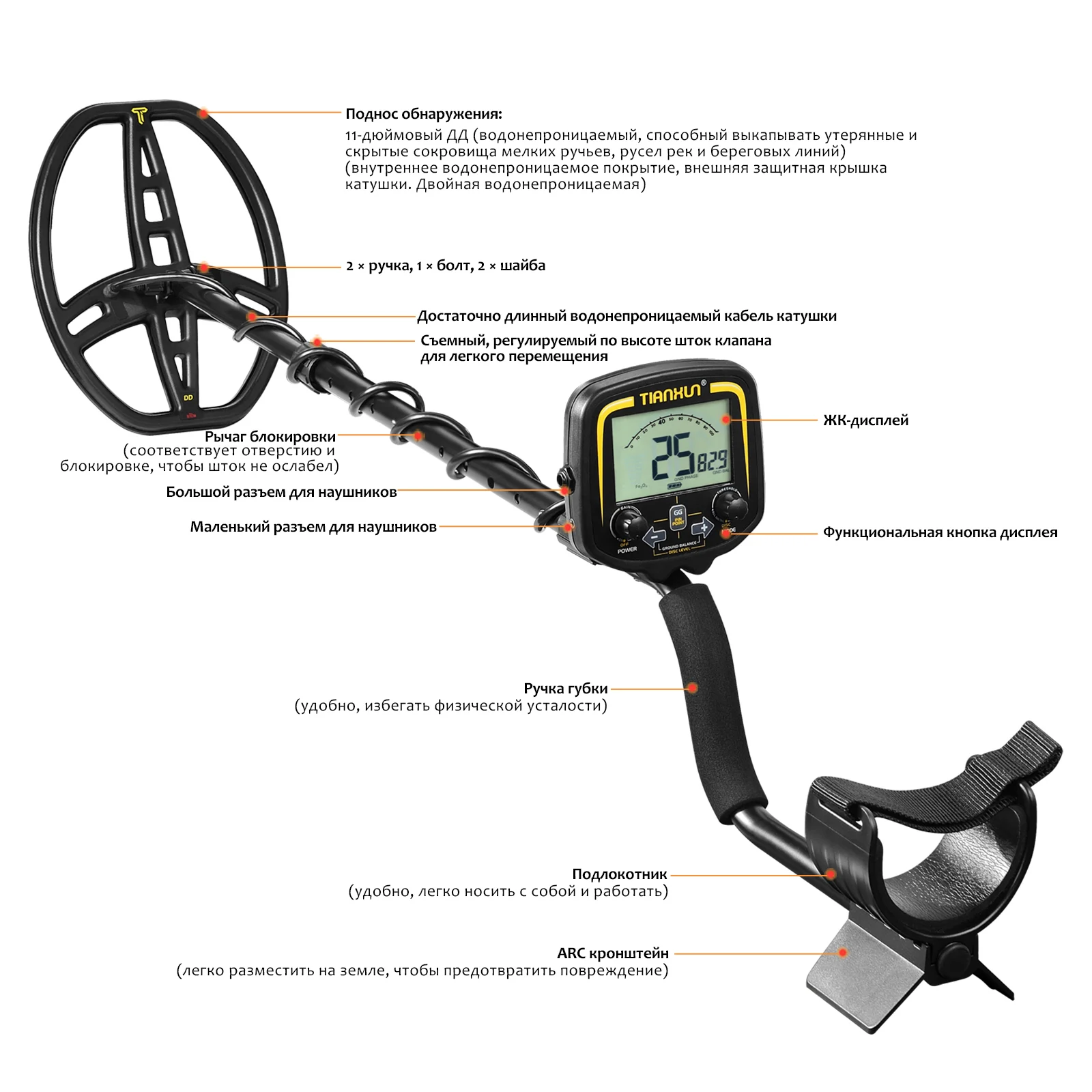 TX850 Professional Metal Detector Underground Depth Scanner Search Finder Gold Treasure Hunter Detecting Pinpointer