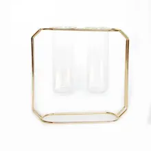 Металлическая полка стеклянная ваза гидропонное стекло горшки Цветочная ваза декоративные горшки кашпо трубка ваза