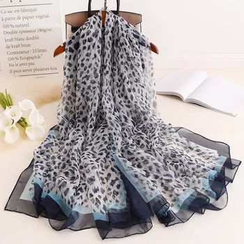 

Large Size Shawls And Wraps 2019 New Silk Scarf Women Fashion Leopard Bandana Foulard Brand Pashmina Woman Winter Scarves Hijab